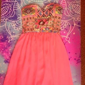Ankle Length Springtime Bright Vibrant Dress